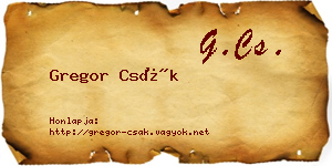 Gregor Csák névjegykártya